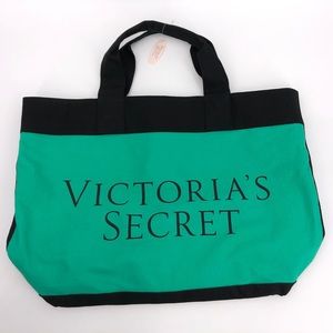 Victoria’s Secret green, blue and black tote